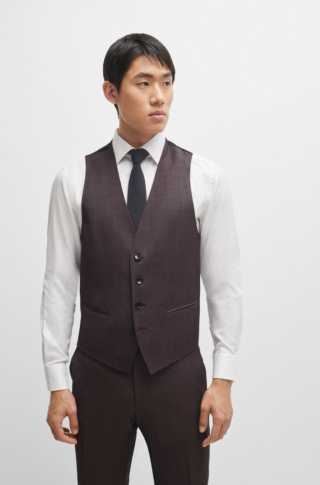 Hugo Boss H-Huge 3pc Suit Dk Red