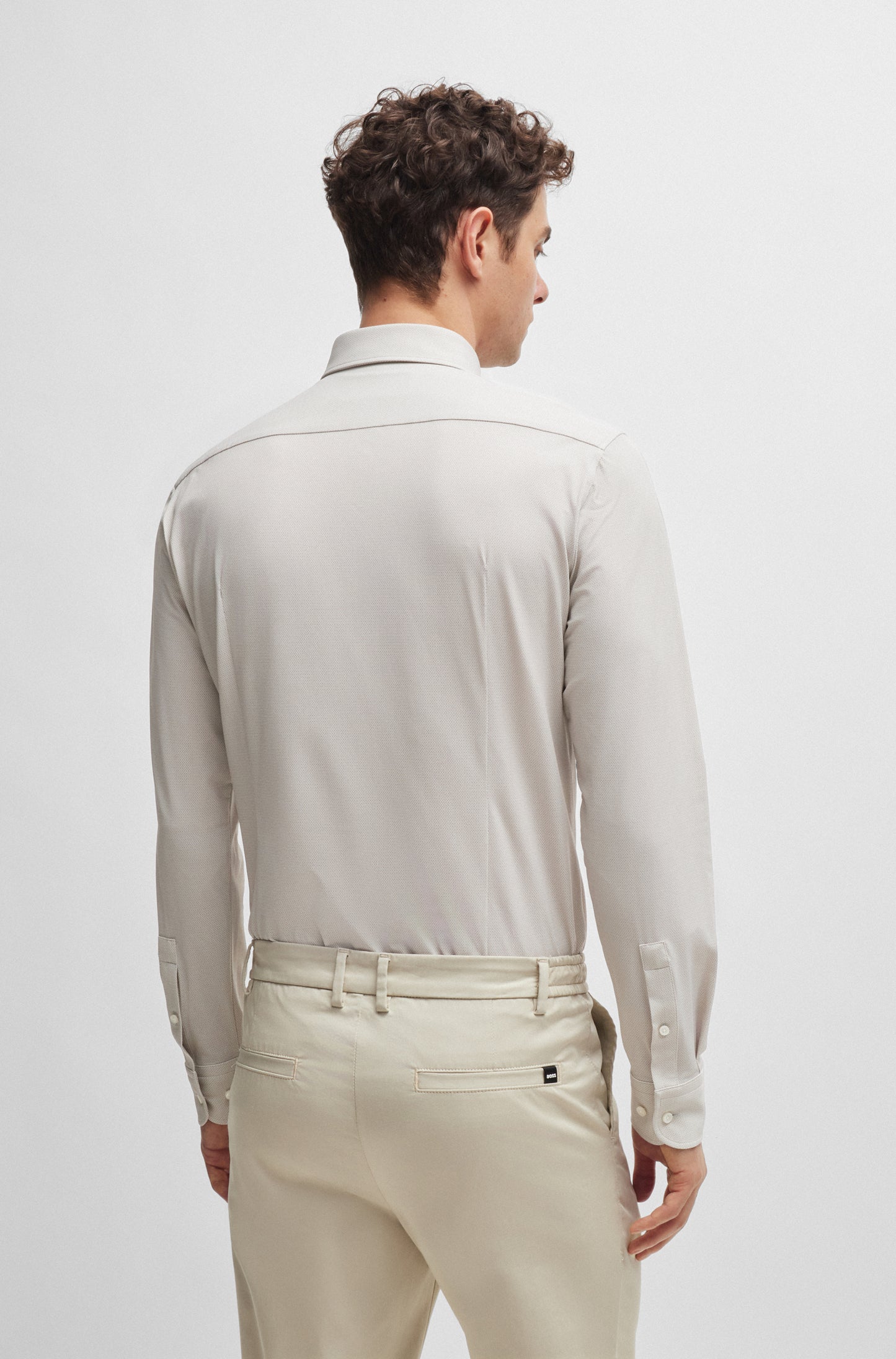 Hugo Boss P-Hank-Kent Slim LS Shirt Dark Beige