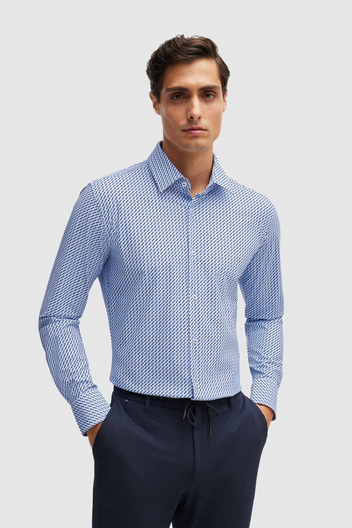 Hugo Boss Hank Kent Slim Shirt Light Pastel Blue