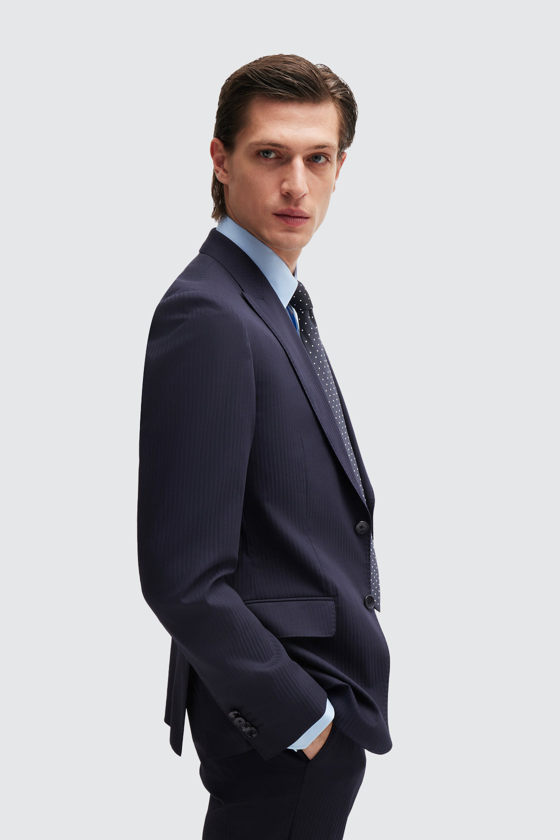 Hugo Boss Huge Peak Suit Dark Blue