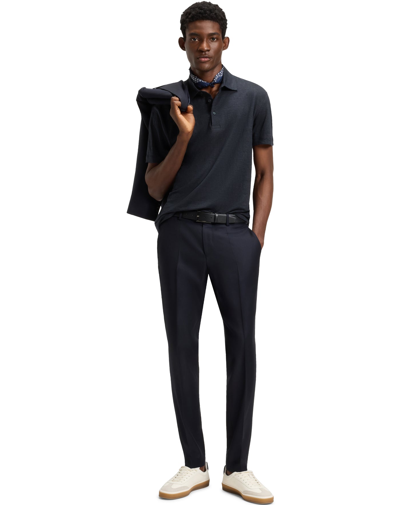 BECKHAM x BOSS Linen Polo Shirt