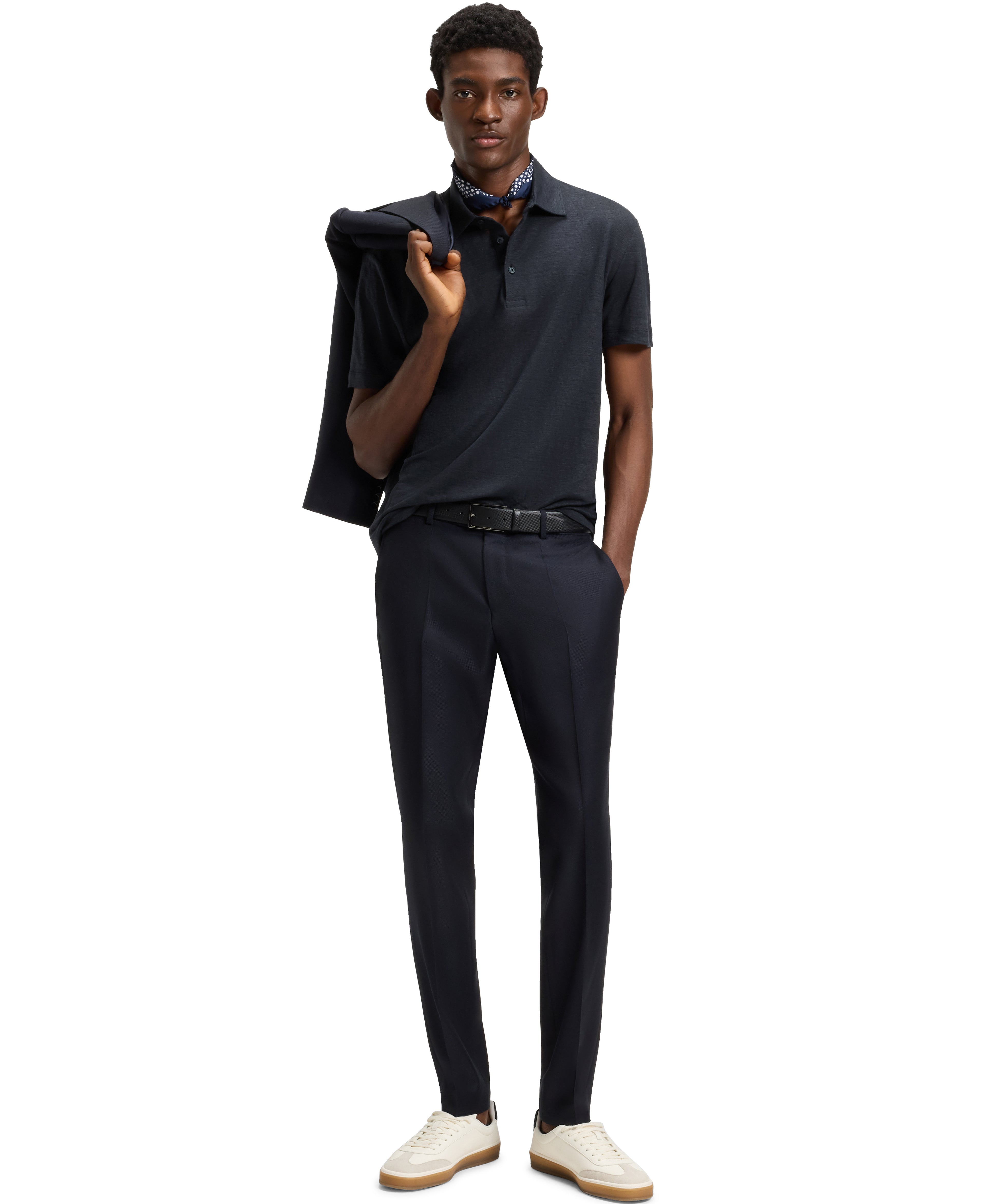 BECKHAM x BOSS Linen Polo Shirt