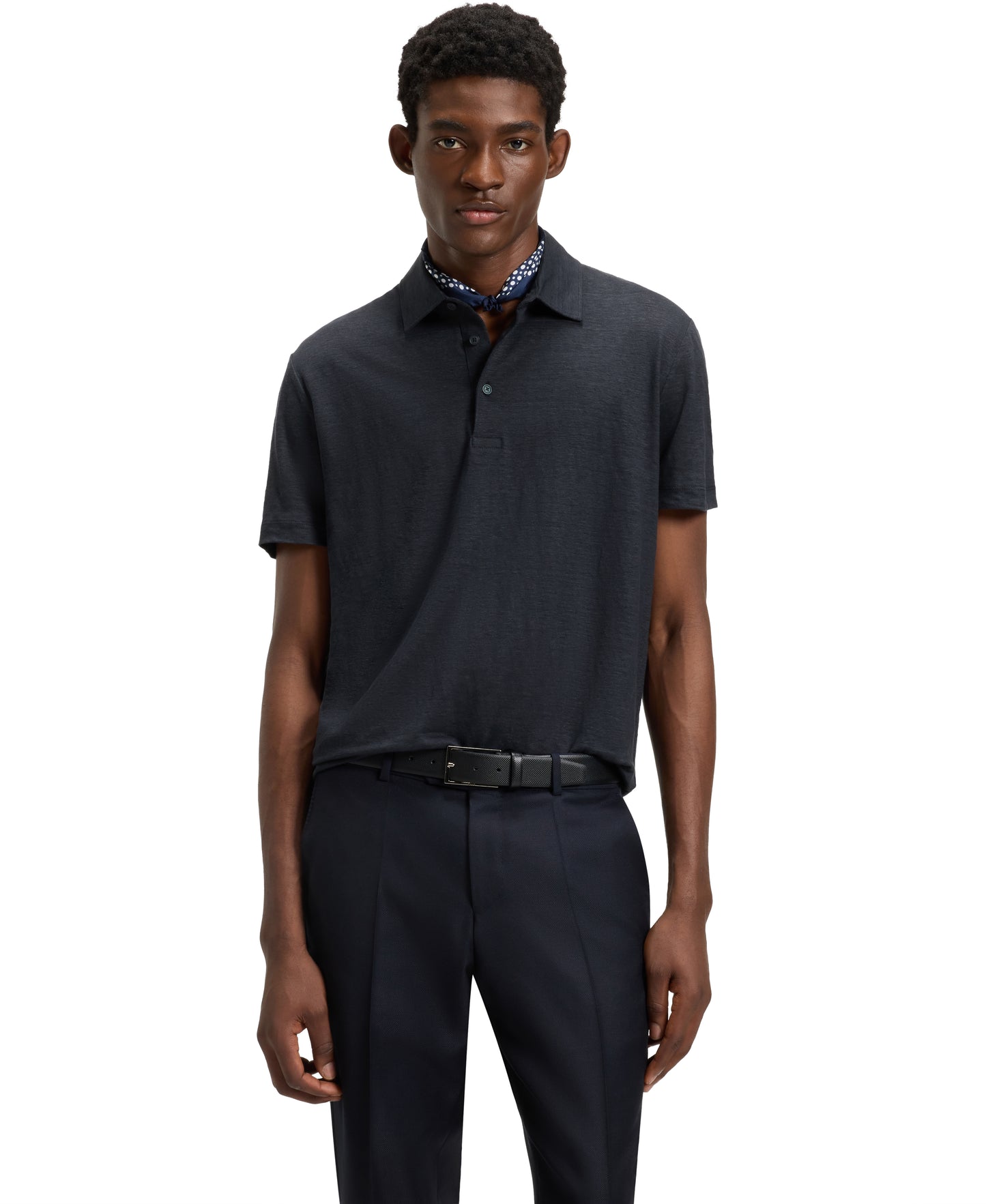 BECKHAM x BOSS Linen Polo Shirt