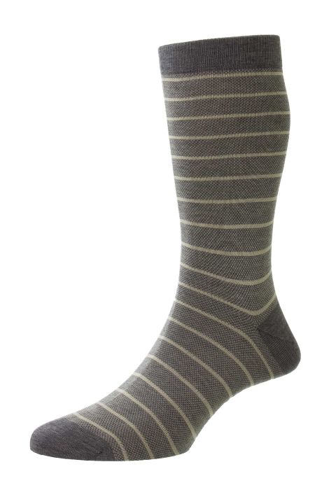 Pantherella Barrington Jacquard Sock Black/MGMX/Grey