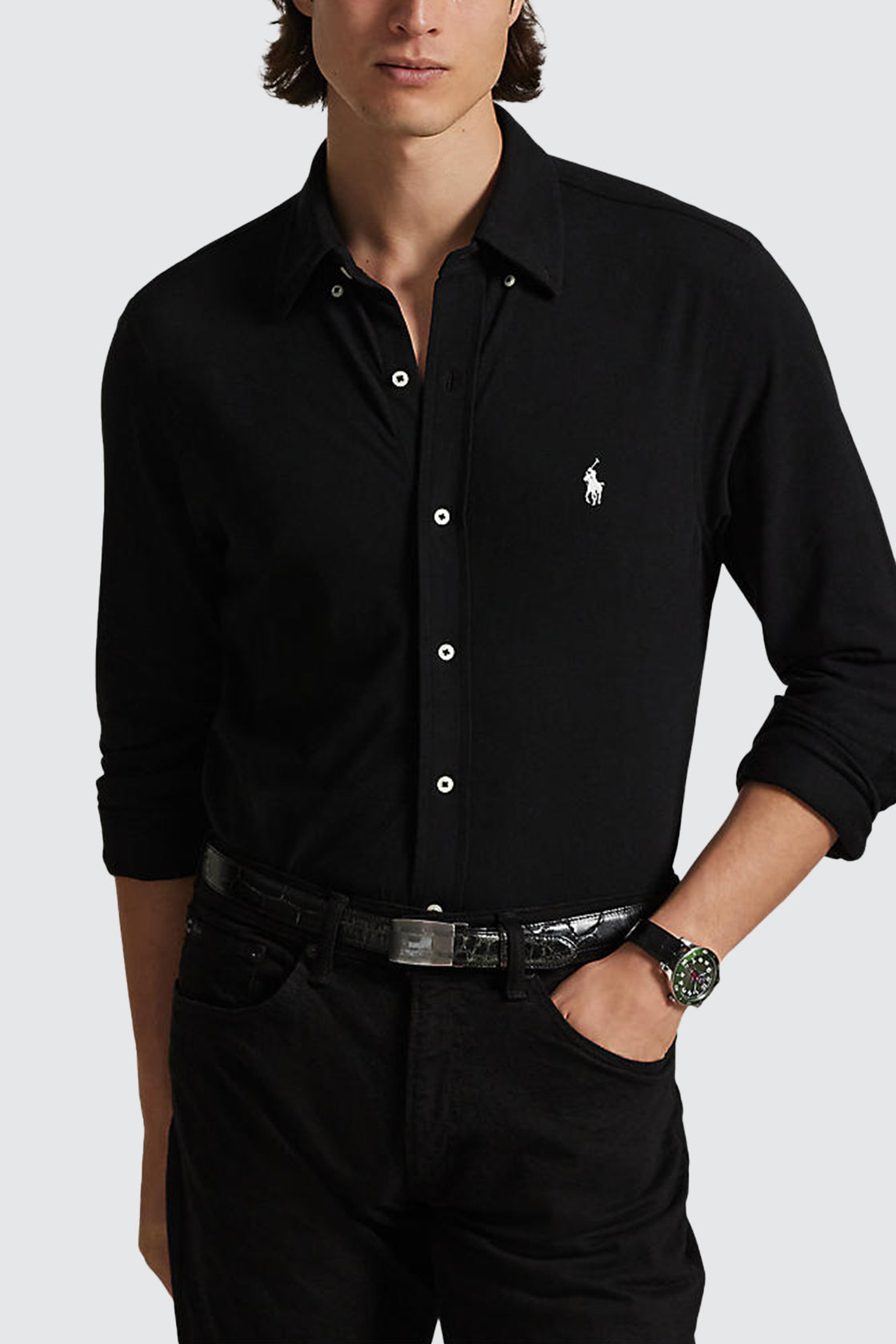 Polo Ralph Lauren Featherweight Mesh LS Shirt Black