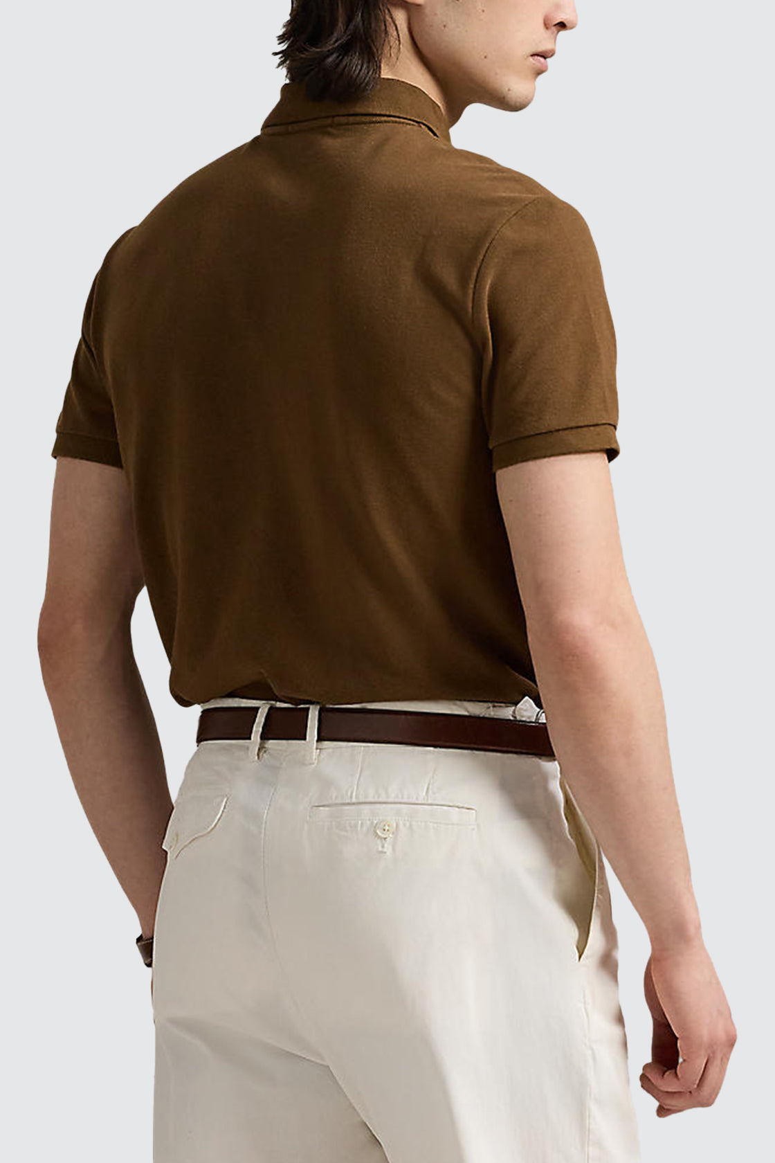 Polo Ralph Lauren Custom Slim Fit Mesh Polo Shirt Nature Brown