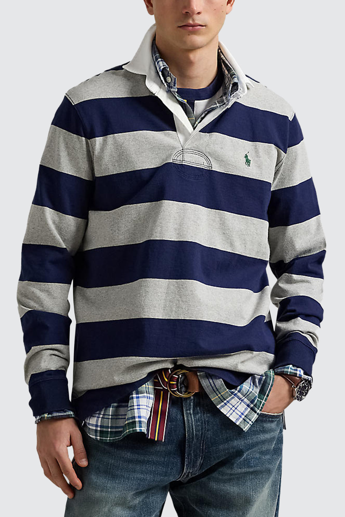 Polo Ralph Lauren The Iconic Rugby Shirt Newport Navy/Andover Heather