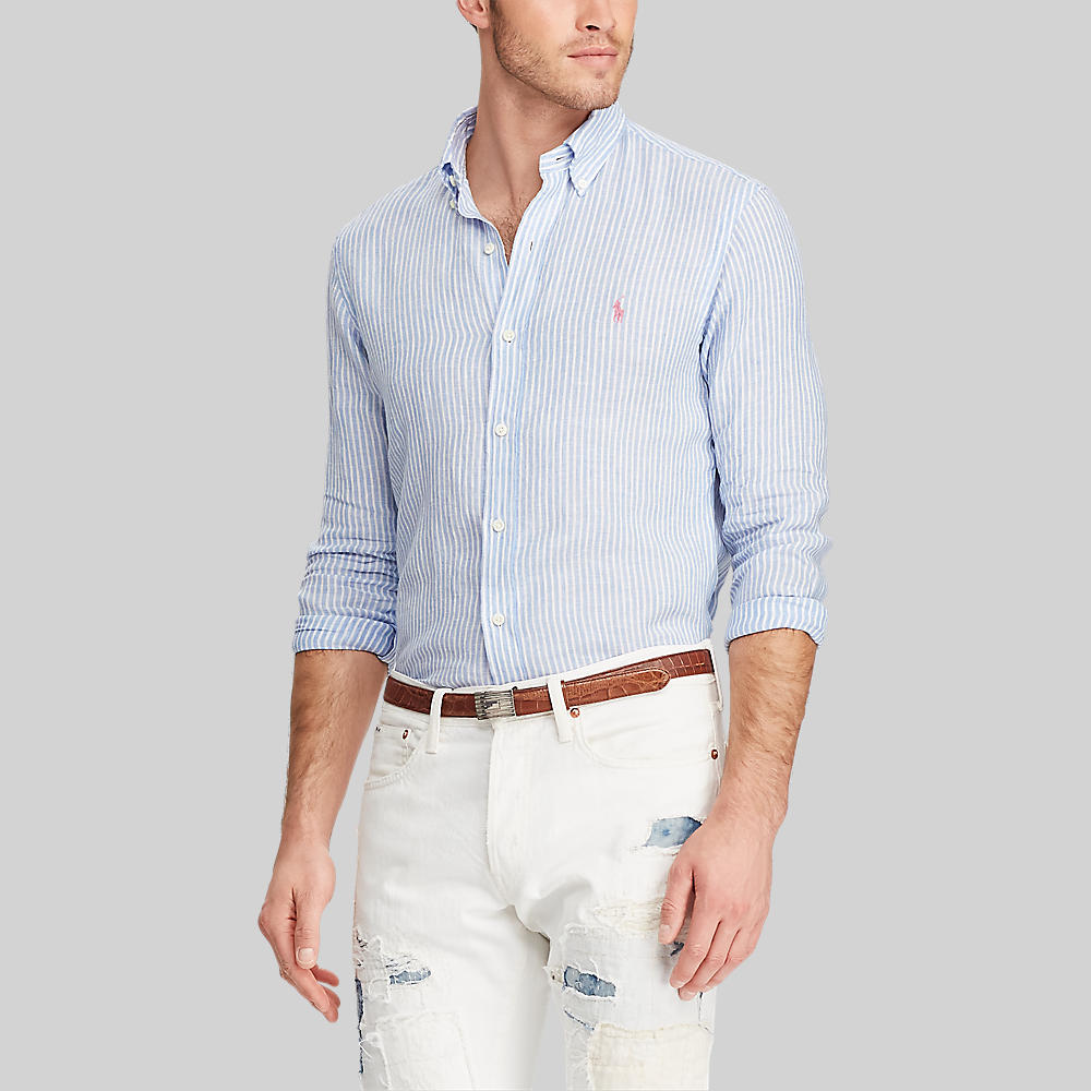 Polo Ralph Lauren Classic Fit Striped LS Shirt Blue/White