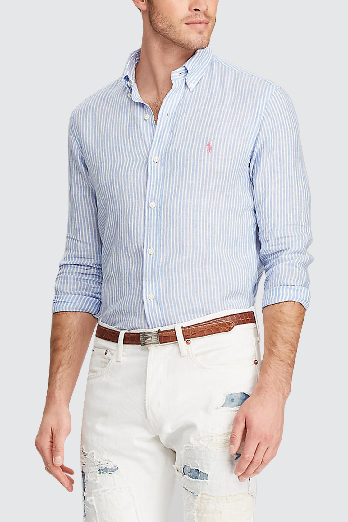 Polo Ralph Lauren Classic Fit Striped LS Shirt Blue/White