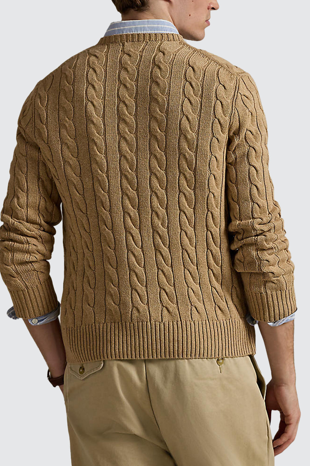 Polo Ralph Lauren Cable-Knit Cotton Sweater Camel Melange