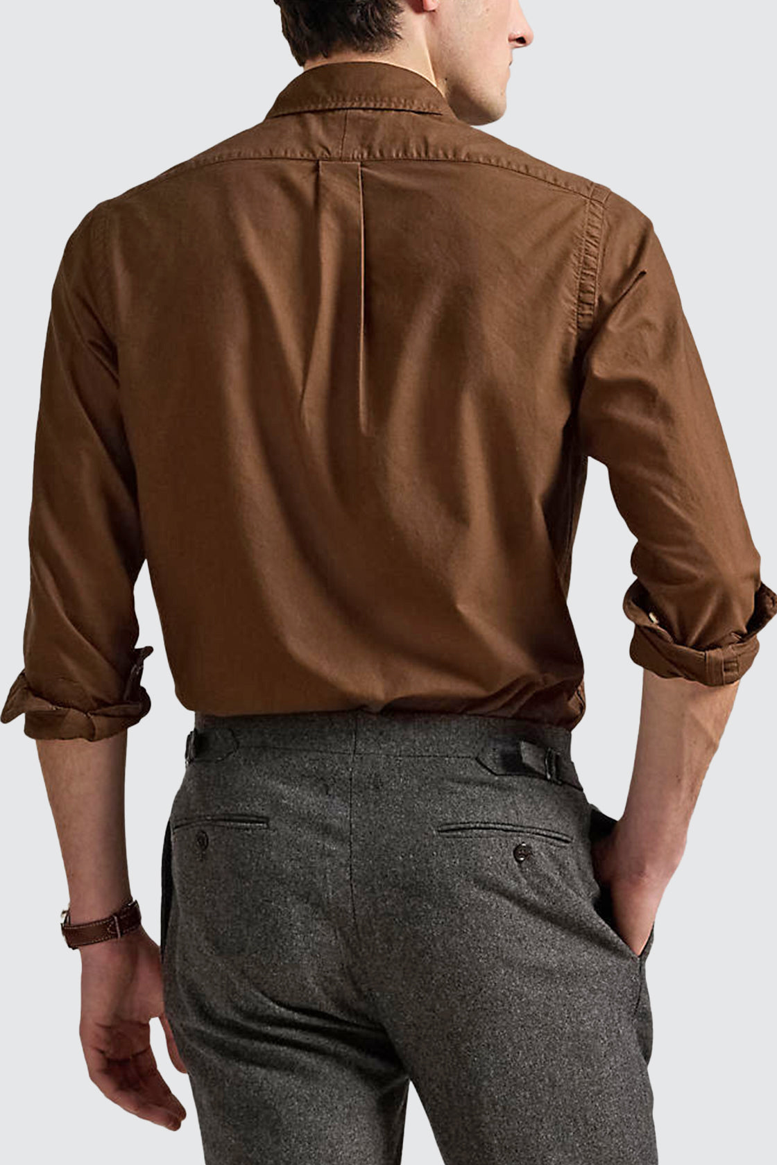 Polo Ralph Lauren Custom Fit Garment-Dyed Oxford LS Shirt Chocolate Mousse