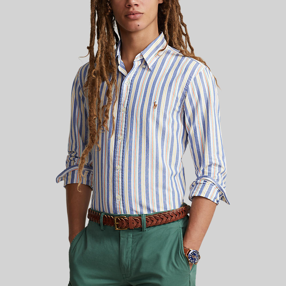 Polo Ralph Lauren Custom Fit Oxford LS Shirt Blue/White Multi