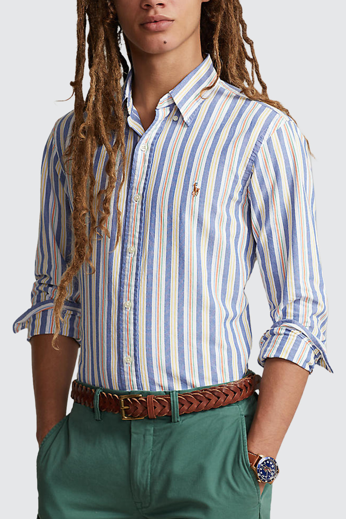 Polo Ralph Lauren Custom Fit Oxford LS Shirt Blue/White Multi