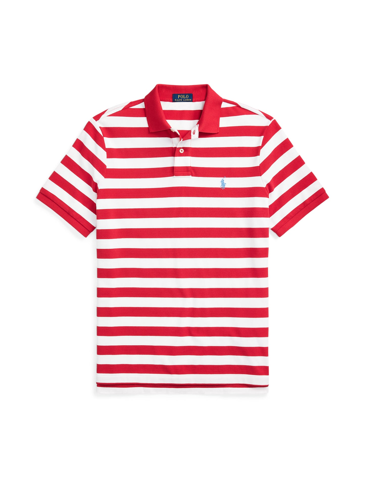 Polo Ralph Lauren Slim Fit Strp Mesh Polo Red/White