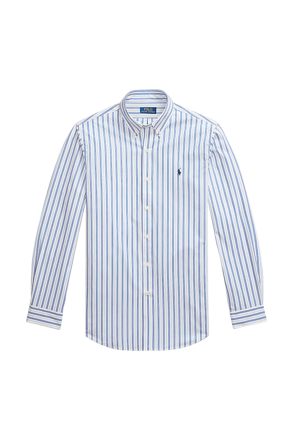 Polo Ralph Lauren Custom Fit Stretch Poplin LS Shirt White/Blue Multi