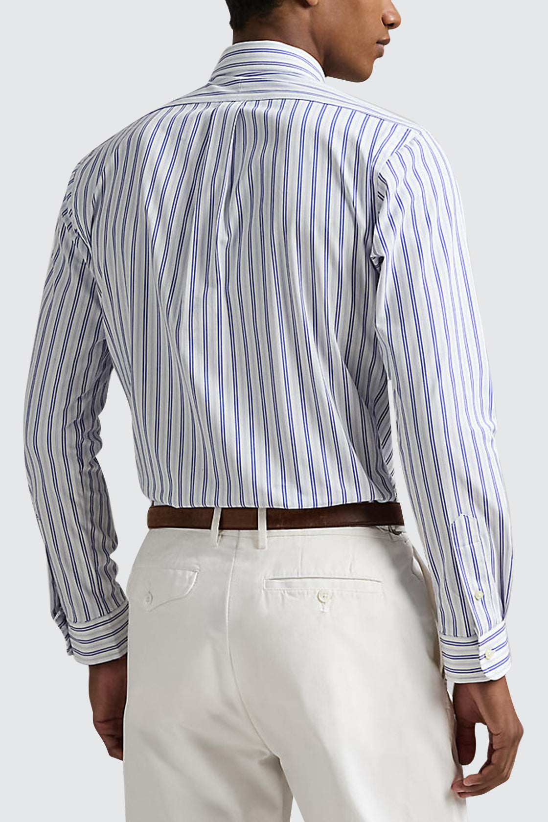 Polo Ralph Lauren Custom Fit Stretch Poplin LS Shirt White/Blue Multi