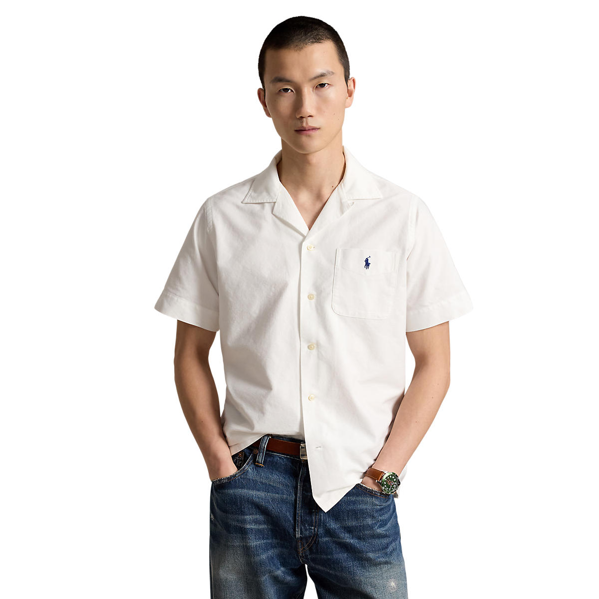 Polo Ralph Lauren Classic Fit Oxford Camp Shirt White