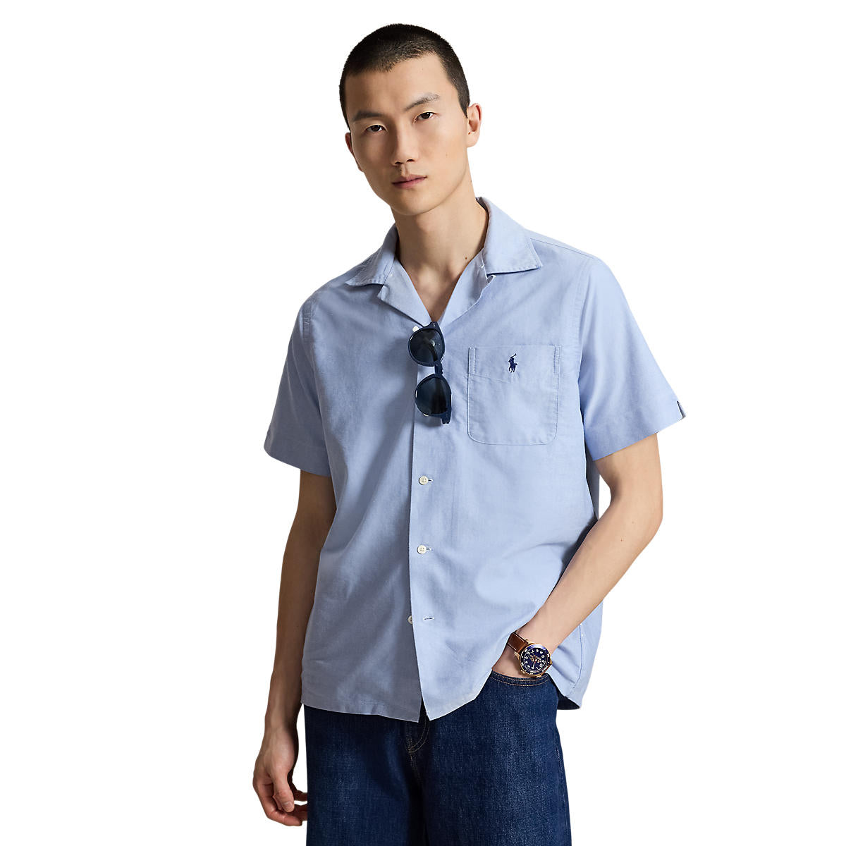Polo Ralph Lauren Classic Fit Oxford Camp Shirt Blue