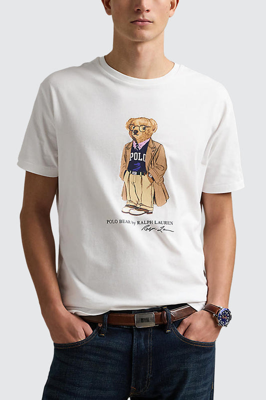 Polo Ralph Lauren Custom Slim Fit Polo Bear Jersey Tee White Heritage