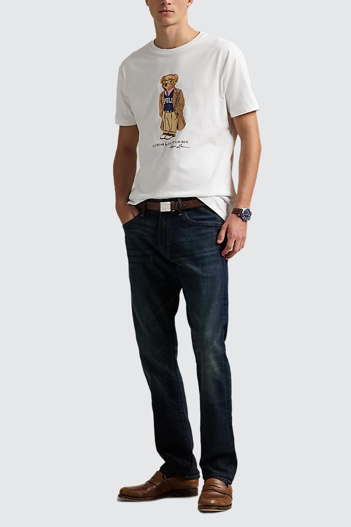 Polo Ralph Lauren Custom Slim Fit Polo Bear Jersey Tee White Heritage
