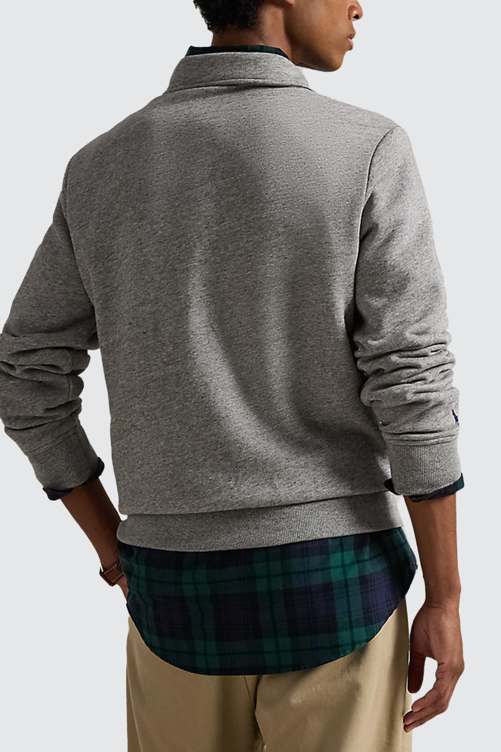 Polo Ralph Lauren Logo Fleece Collared Sweatshirt Dark Vintage Heather