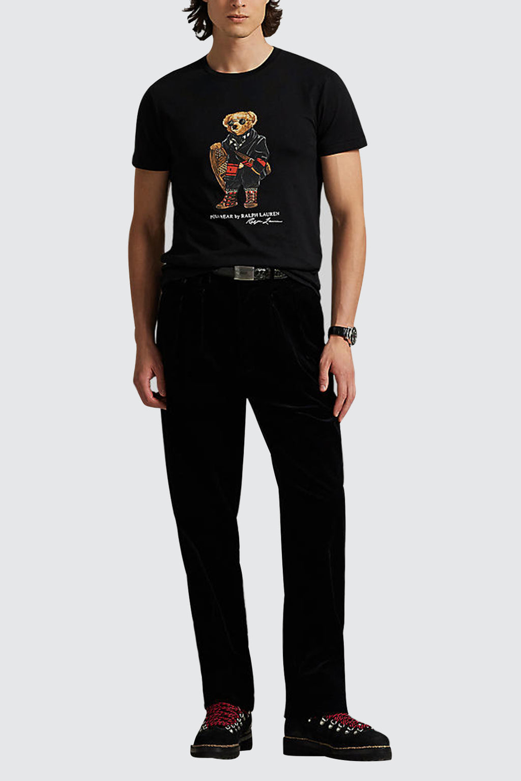 Polo Ralph Lauren Custom Slim Fit Polo Bear Jersey Tee Black Holiday
