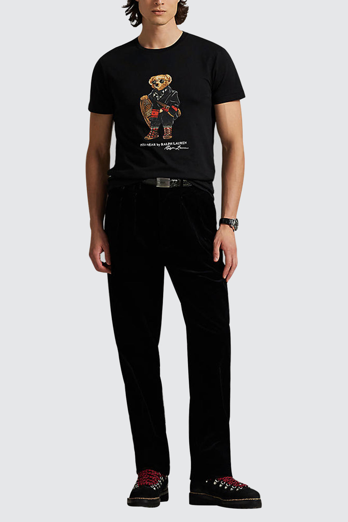 Polo Ralph Lauren Custom Slim Fit Polo Bear Jersey Tee Black Holiday