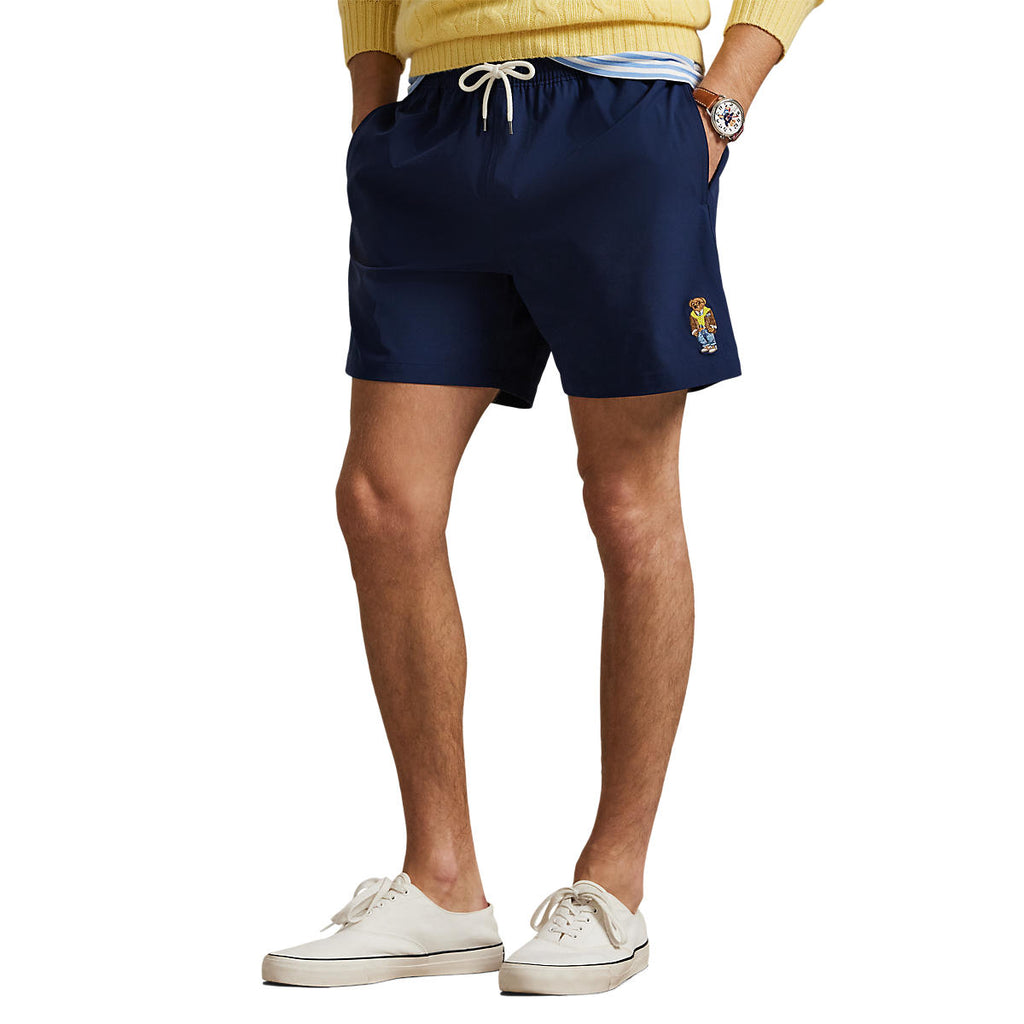 Polo Ralph Lauren 5.75" Traveler Polo Bear Swim Trunk Newport Navy with Bear