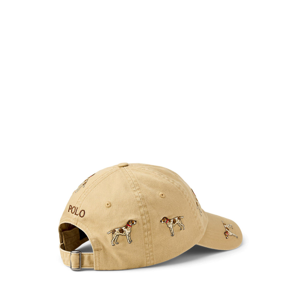 Polo Ralph Lauren Dog-Embroidered Twill Ball Cap Cafe Tan with Hound