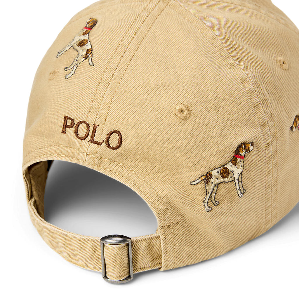 Polo Ralph Lauren Dog-Embroidered Twill Ball Cap Cafe Tan with Hound
