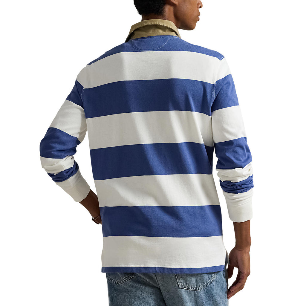 Polo Ralph Lauren Classic Fit Khaki-Collar Rugby Shirt Old Royal/Trophy Cream