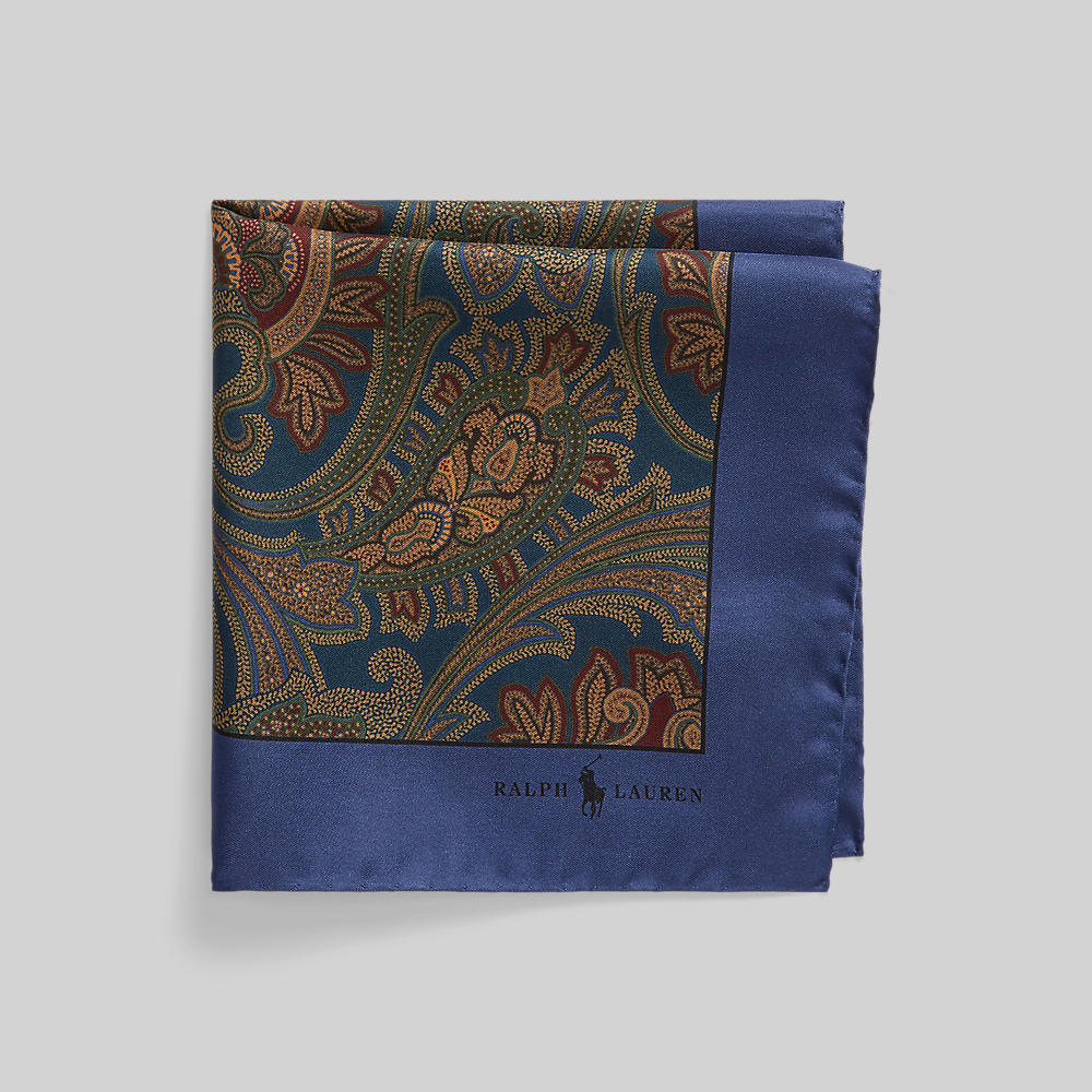 Polo Ralph Lauren Pocket Square Madder Paisley Blue