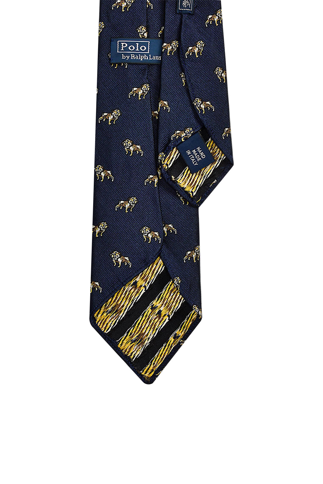 Polo Ralph Lauren Vintage Neck Tie Woven Bulldog Navy