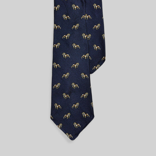 Polo Ralph Lauren Vintage Neck Tie Woven Bulldog Navy