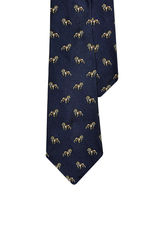 Polo Ralph Lauren Vintage Neck Tie Woven Bulldog Navy