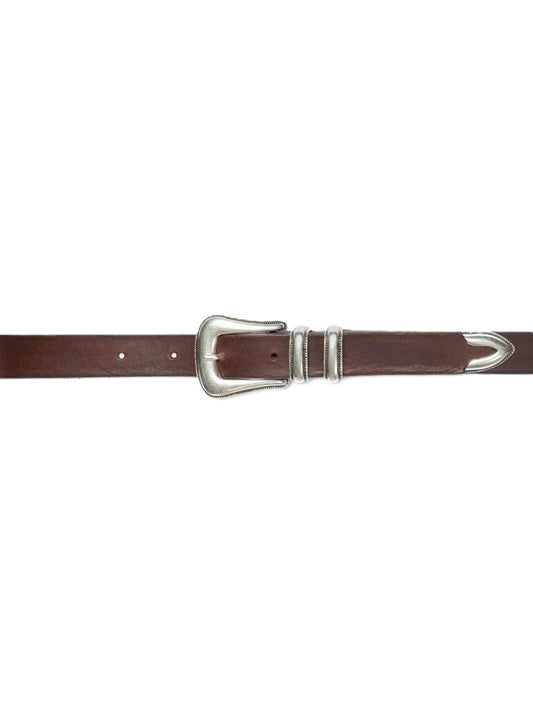 Nudie Jeans Western Silver Belt Dark Brown