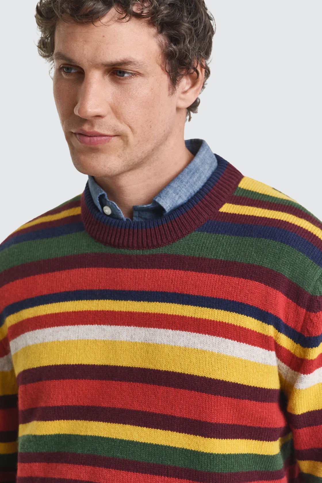 Gant Striped Crew Necked Knitwear Multi Coloured