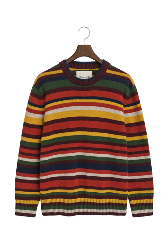 Gant Striped Crew Necked Knitwear Multi Coloured