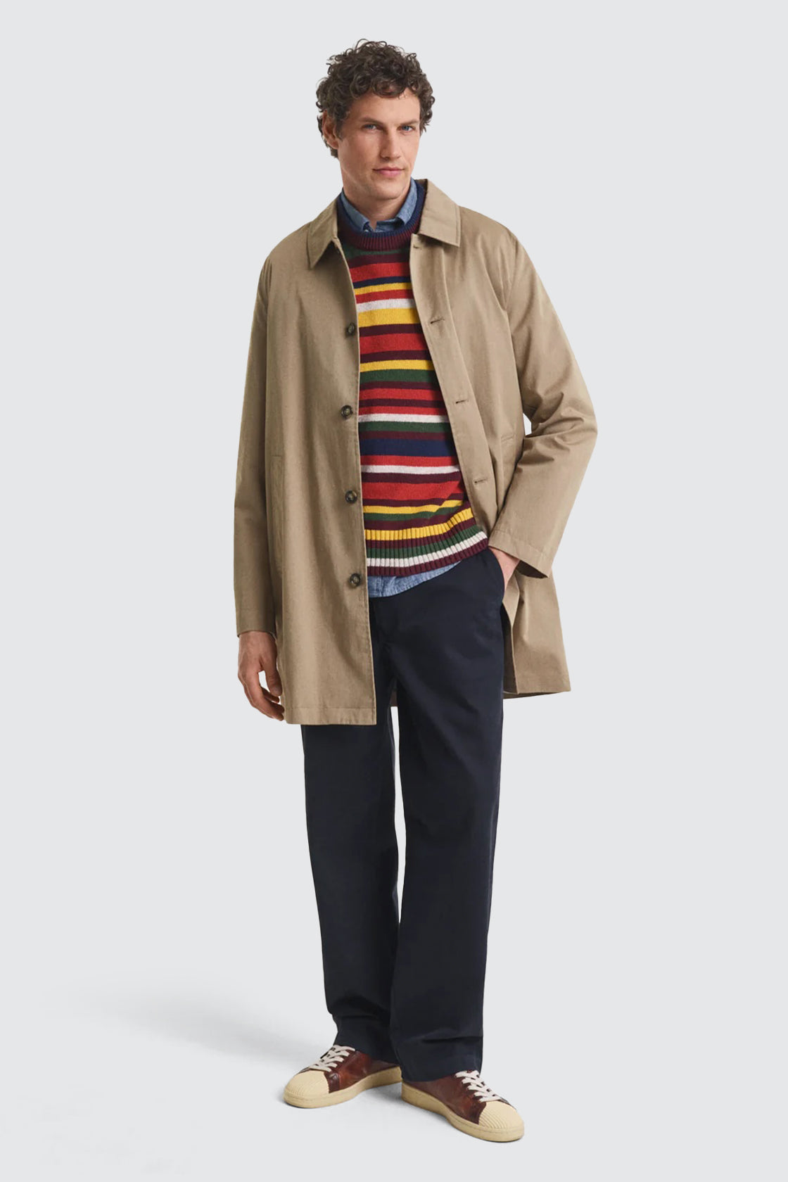 Gant Striped Crew Necked Knitwear Multi Coloured