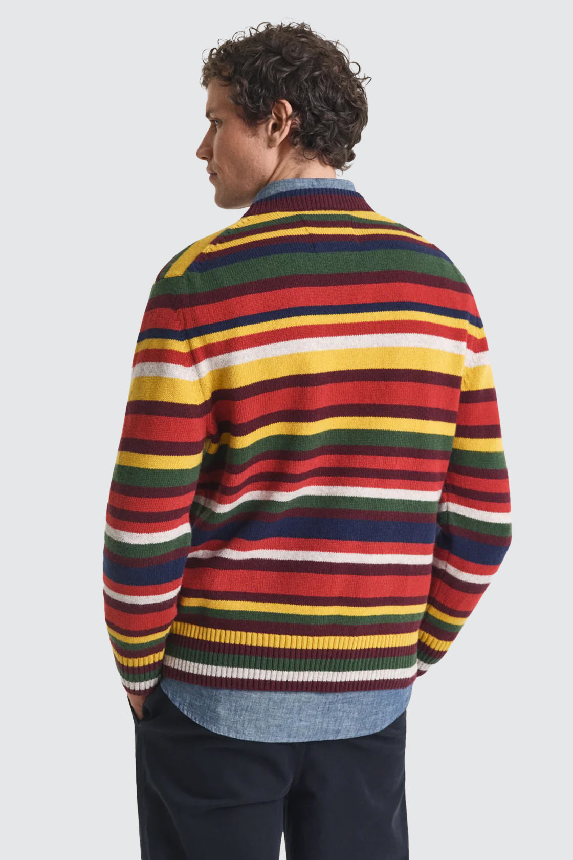 Gant Striped Crew Necked Knitwear Multi Coloured