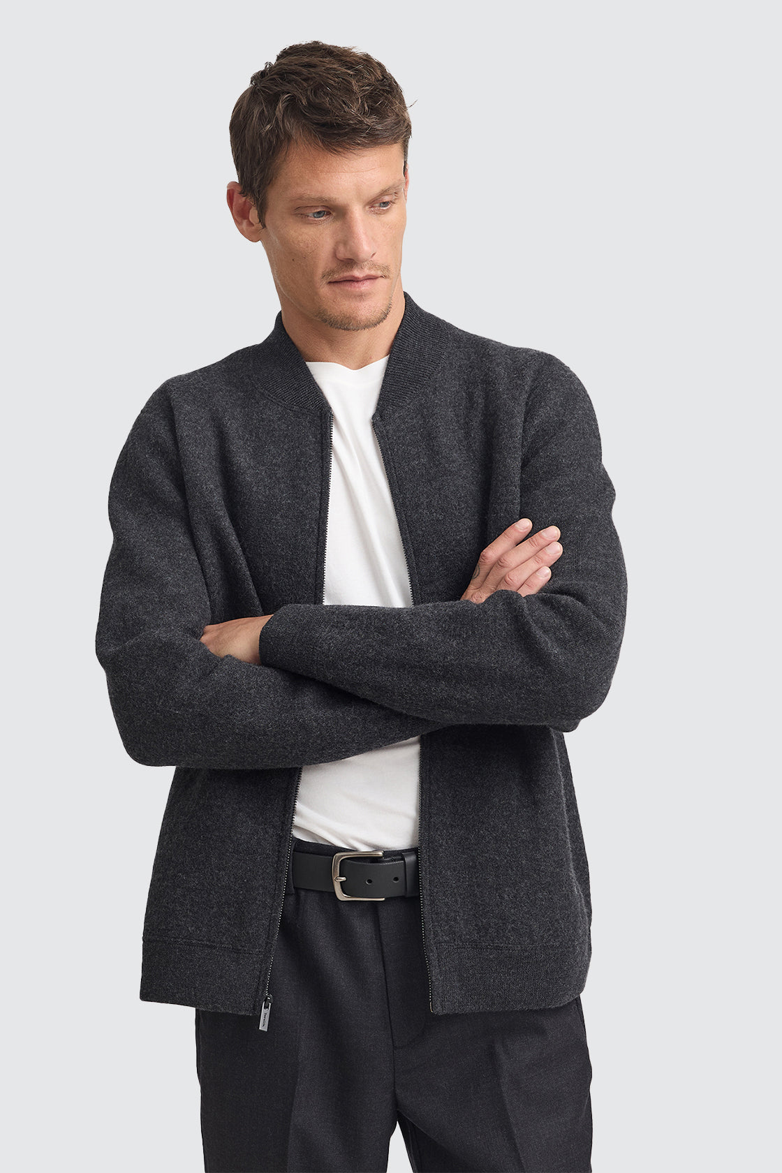 Toorallie Wool Bomber Jacket Charcoal