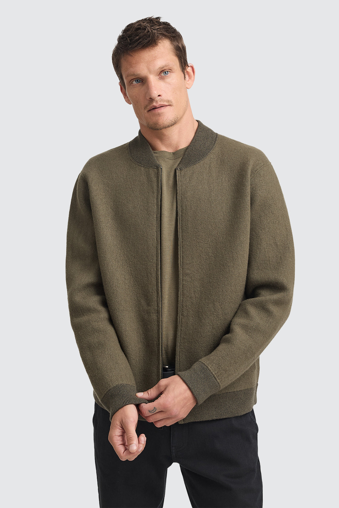 Toorallie Wool Bomber Jacket Khaki