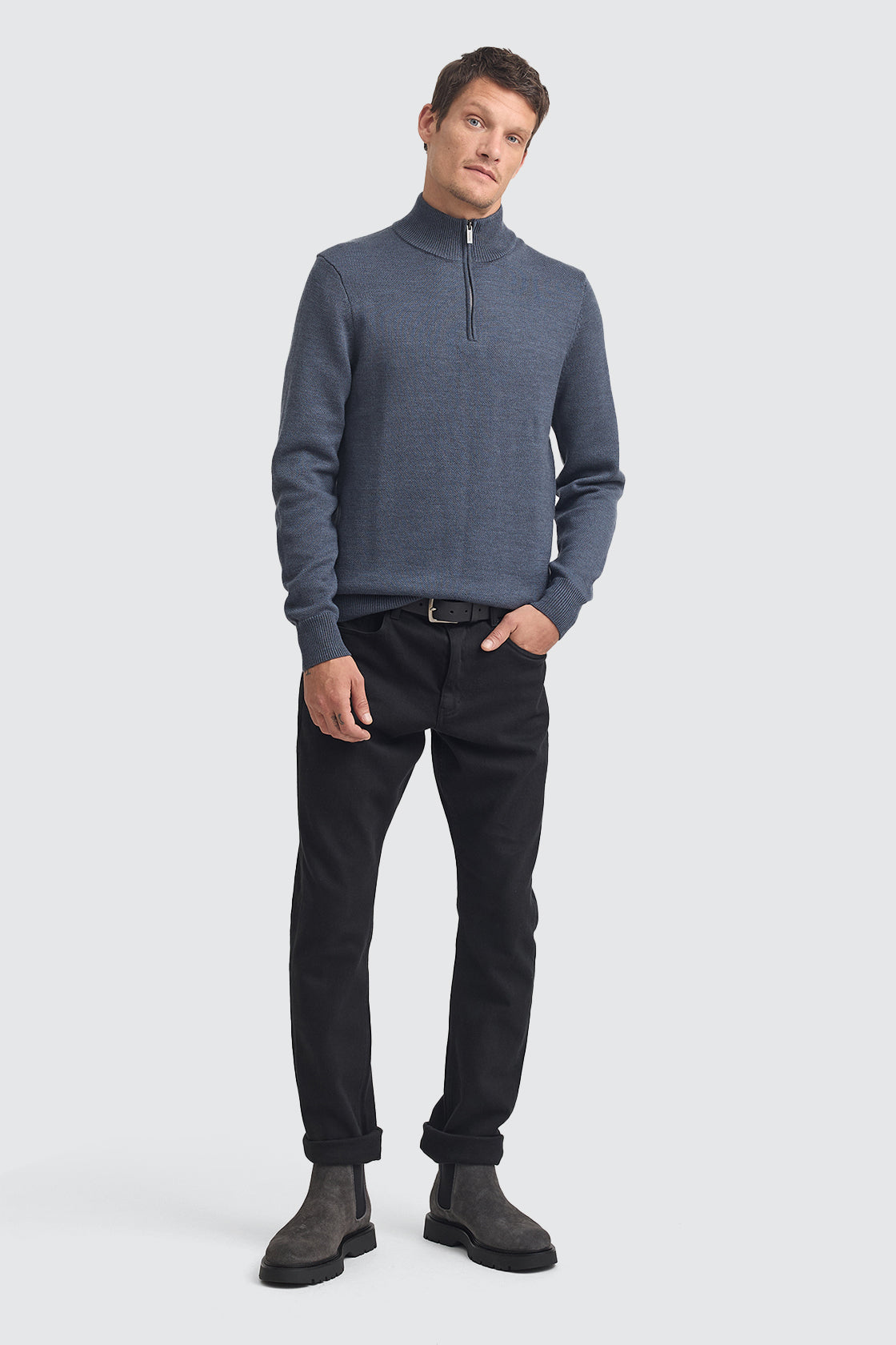 Toorallie Trademark Half Zip Jumper Blue Slate