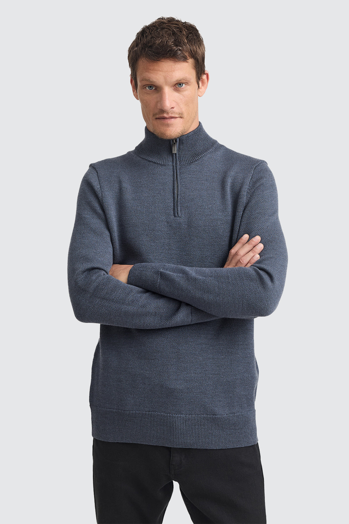 Toorallie Trademark Half Zip Jumper Blue Slate