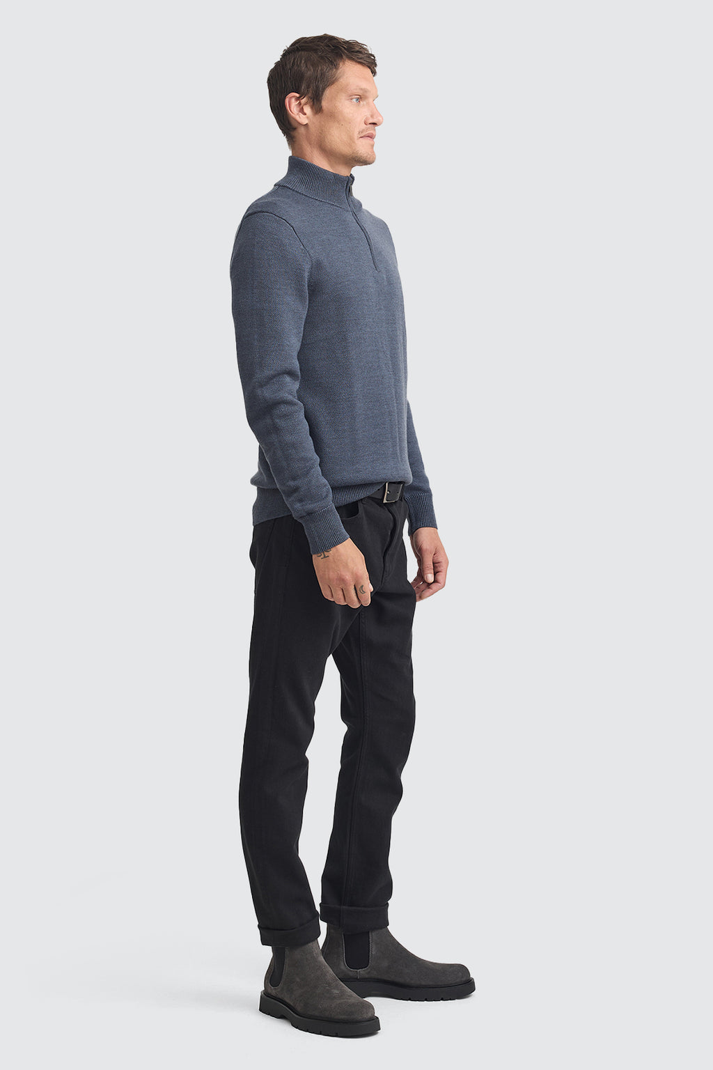 Toorallie Trademark Half Zip Jumper Blue Slate
