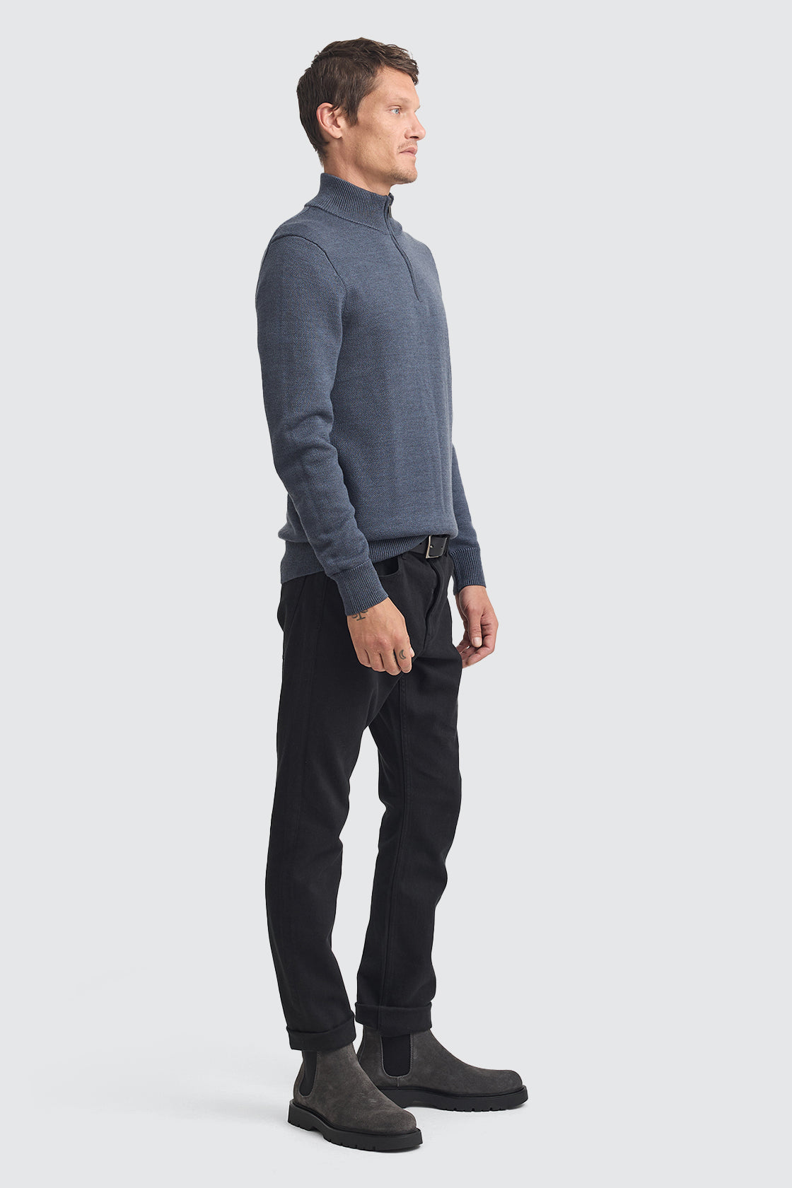 Toorallie Trademark Half Zip Jumper Blue Slate