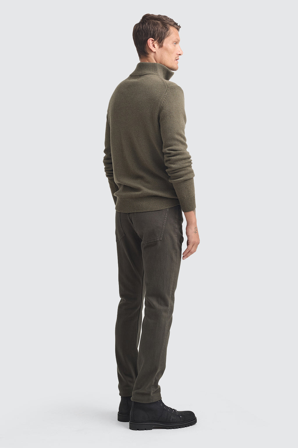 Toorallie Lambswool Half Zip Khaki