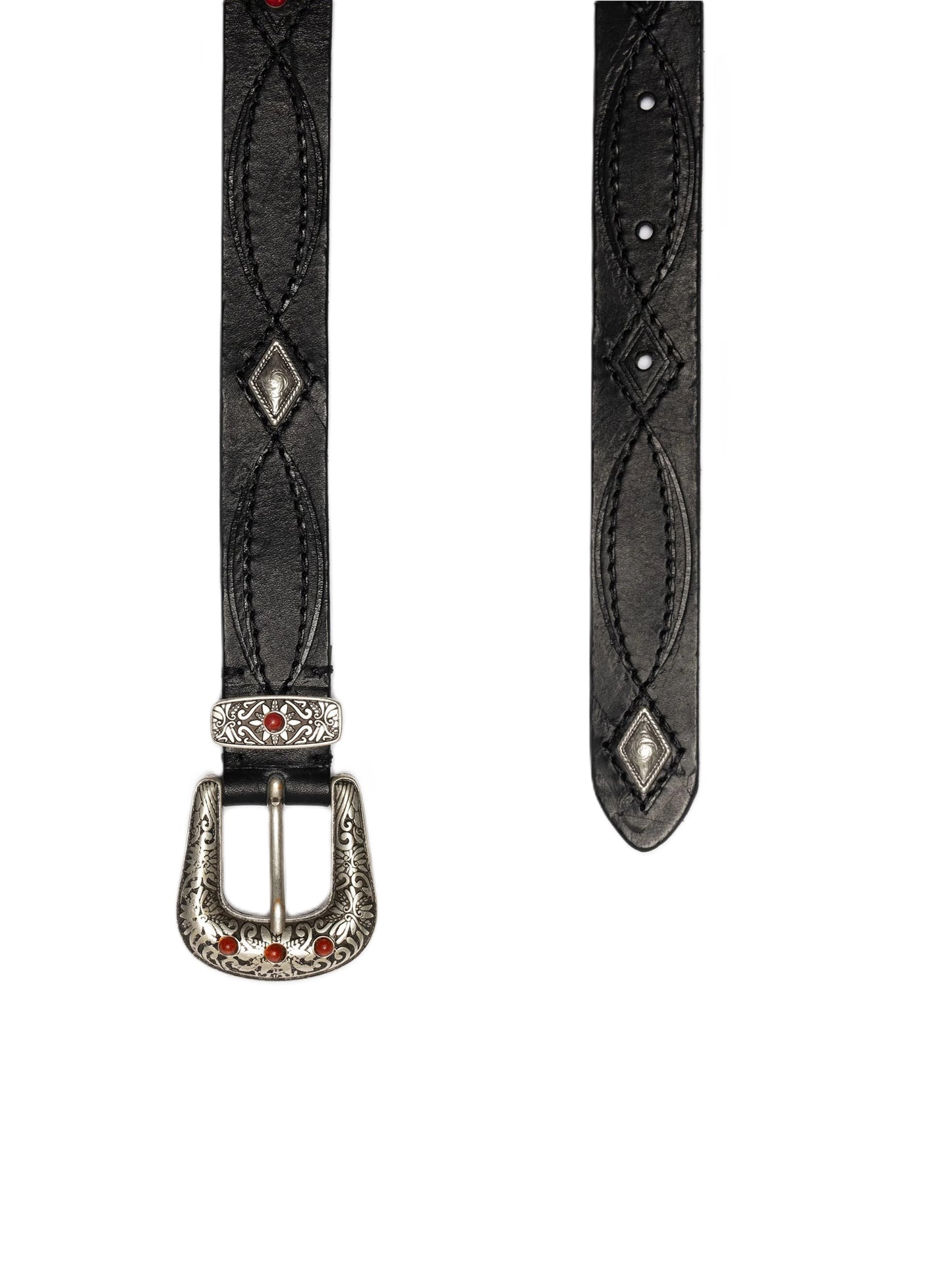 Nudie Jeans Western Embellished Belt Black