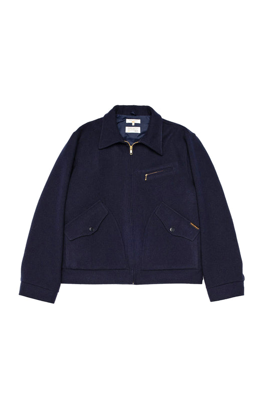Nudie Jeans Blake Wool Zip Jacket Blueberry