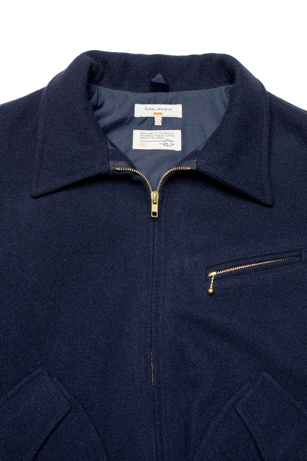Nudie Jeans Blake Wool Zip Jacket Blueberry